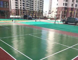 蘭州新區硅PU羽毛球場(chǎng)施工現場(chǎng)